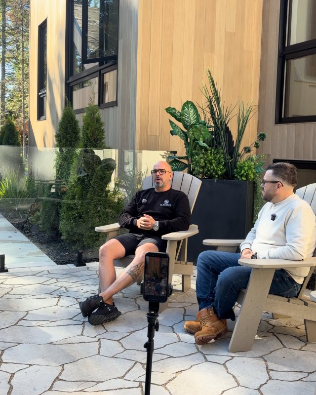 Behind the scenes of a Be Wise video shoot: camera on tripod and outdoor interview